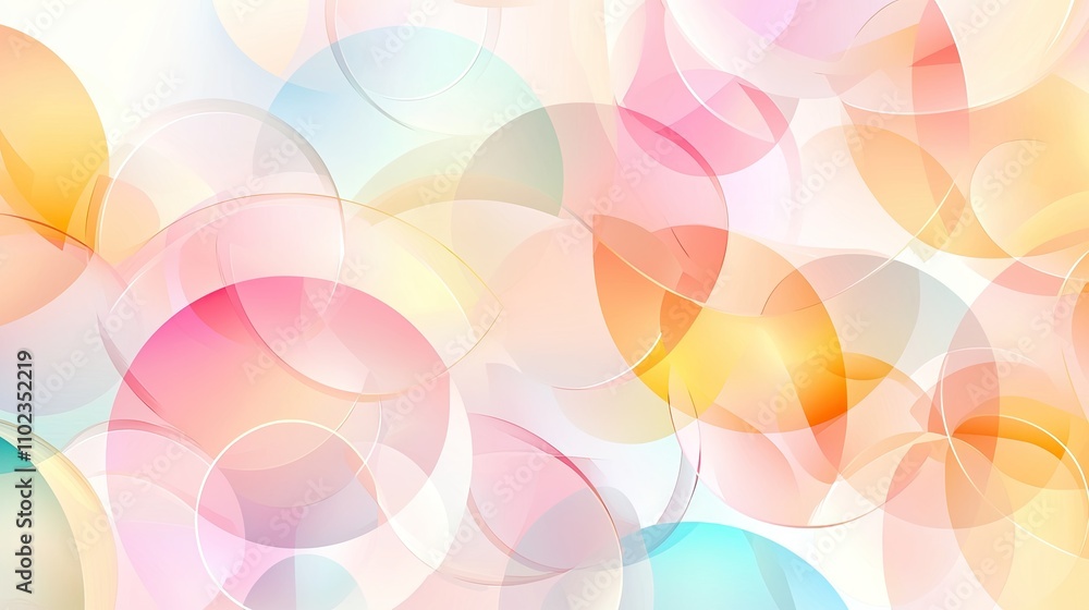 Aufkleber soft abstract background with colorful translucent circles and gentle hues for creative and artistic