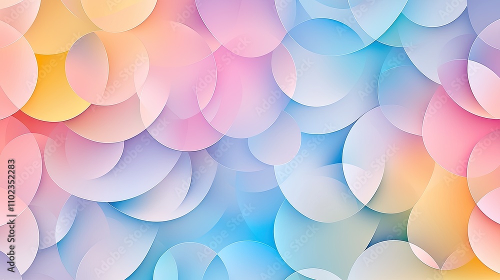 Poster soft pastel gradient background with blurred circular shapes for creative design and digital art pro