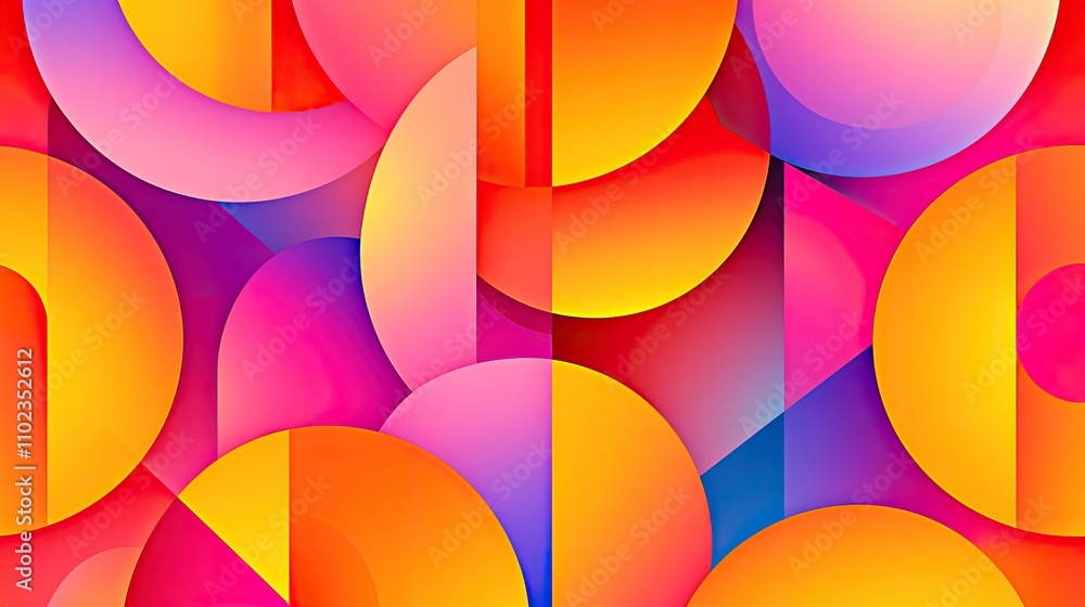 Aufkleber vibrant abstract composition with circular shapes and colorful gradients perfect for modern design p