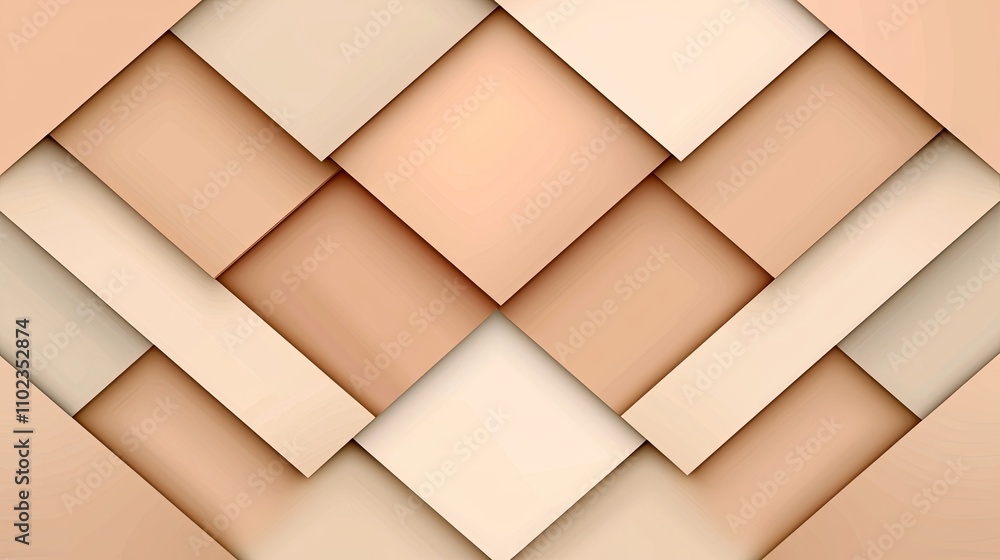 Poster abstract geometric background featuring layered rectangles in soft beige and cream tones for modern 