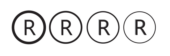 Registered trademark liner icon vector set.