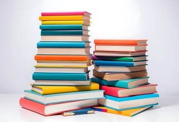 Books on the white table