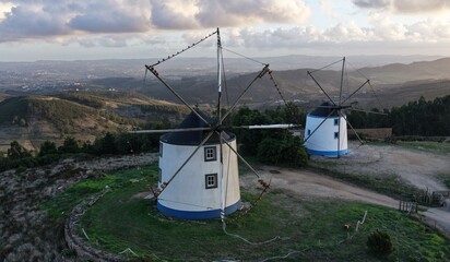 Portuguese windmills on a mountain © Filipe