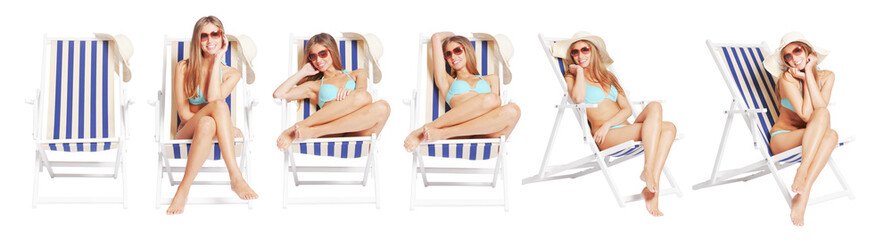 Happy young woman relaxing at the beach