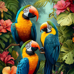 tropical illustration, AI generated