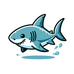 Obraz premium Cartoon shark isolated vector illustration