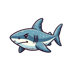 Fototapeta premium Cartoon shark isolated vector illustration