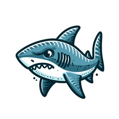 Fototapeta premium Cartoon shark isolated vector illustration