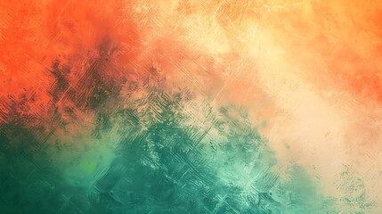 Fototapeta premium Abstract Green and Orange Textured Background