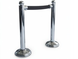 Stanchion and Rope. First Class Boundary with Chrome Finish and Red Accents