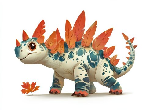 recommend clip art: Stegosaurus Cartoon. Cute Little Dinosaur Character Illustration