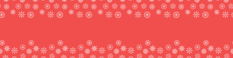 Vector snow decoration. Falling snowflakes ornament. Gold snowflakes, snow storm, winter, snowfall eps. Christmas seamless pattern.