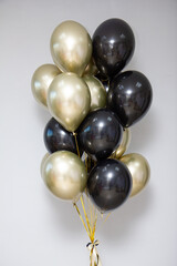 black and gold helium balloons chrome for the holiday