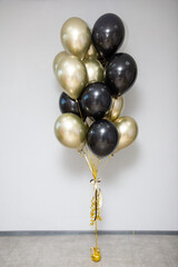 black and gold helium balloons chrome for the holiday