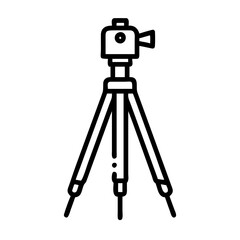 Survey tripod icon for construction site alignment