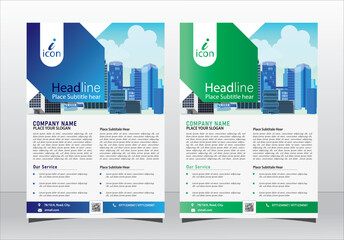 Template vector design for Brochure, , Magazine, Poster, Corporate Presentation, Portfolio, Flyer, infographic, layout modern with blue green color size A4, Front , Easy to use and edit.