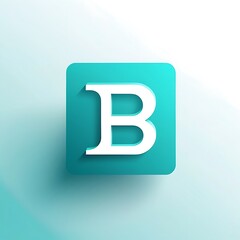 sleek teal letter B icon logo for Adobe Stock UI UX button
