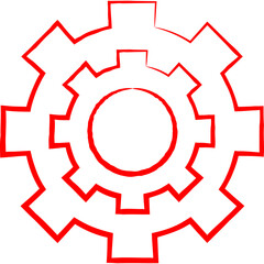 Gear single illustration vector icon