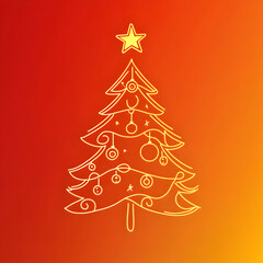 Obraz premium Golden Minimalist Christmas Tree