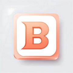 elegant peach letter B icon logo for Adobe Stock UI UX button