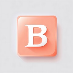 elegant peach letter B icon logo for Adobe Stock UI UX button