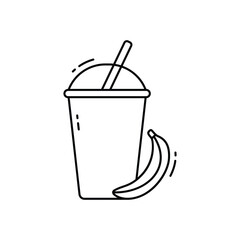 Banana smoothie vector icon