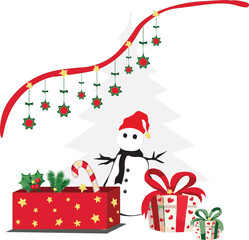 Christmas card with Santa Claus. 