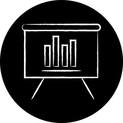 Chart icon single vector illustration