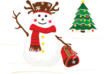 Christmas greeting card with Santa Claus.