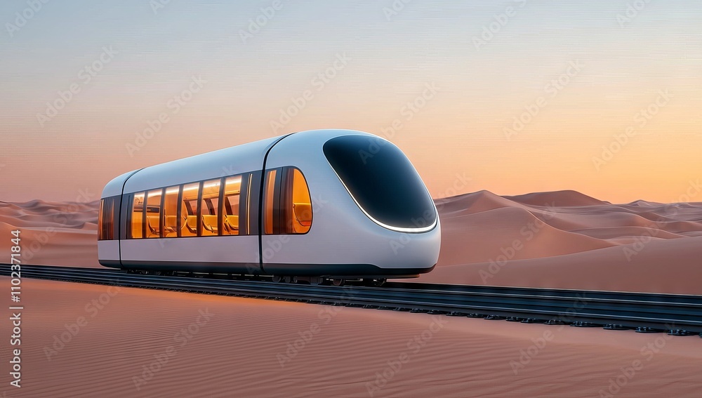 Poster digital art stock image featuring a futuristic hyperloop background.