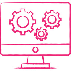 Settings single line vector icon