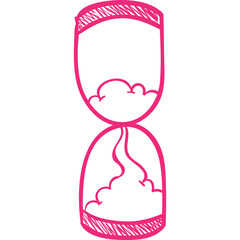 Glass timer single line vector icon