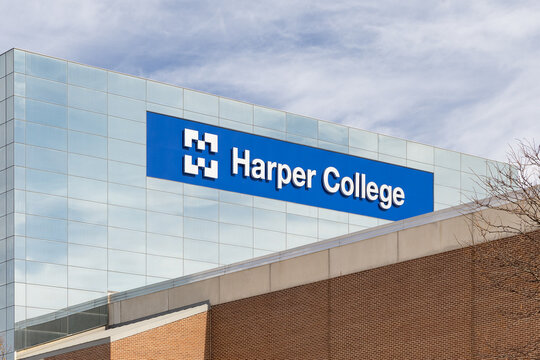 Palatine, IL, USA - October 28, 2024: Harper College is a public community college in the Chicago suburbs that opened in 1967.