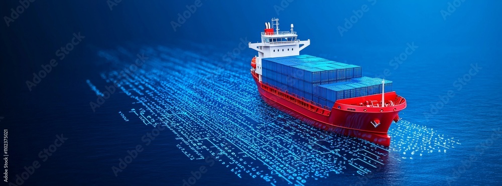 Poster digital twin for cargo ships: a digital twin designed for cargo ships, used in simulations and real-