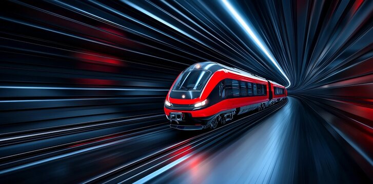 An underground network of hyperloop tunnels employing magnetic levitation for friction-free transportation.