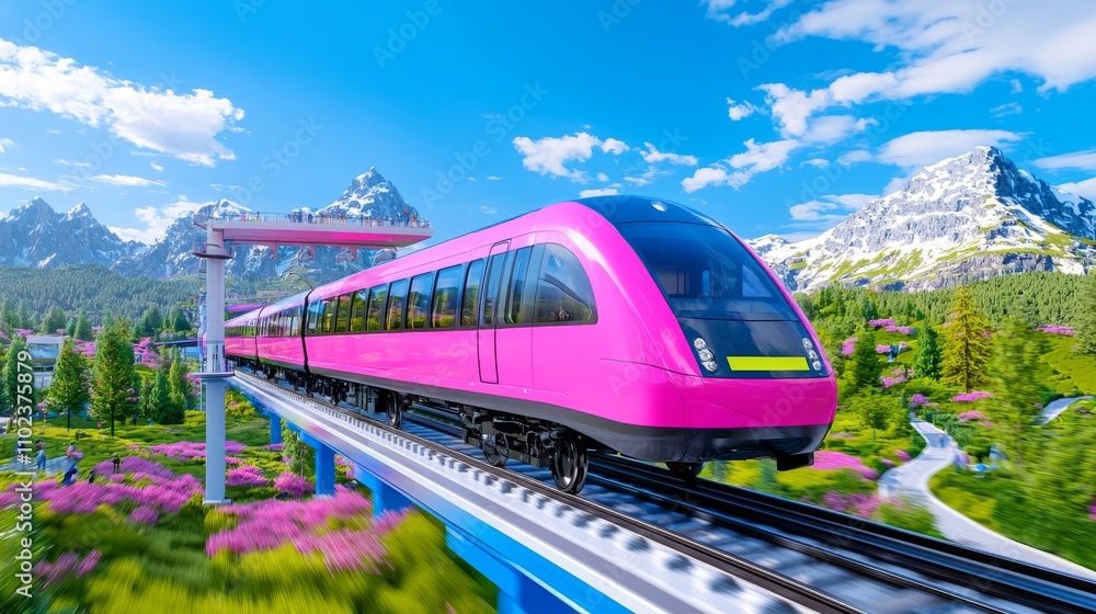 Aufkleber the concept design of a cutting-edge public transportation network featuring hyperloop trains.