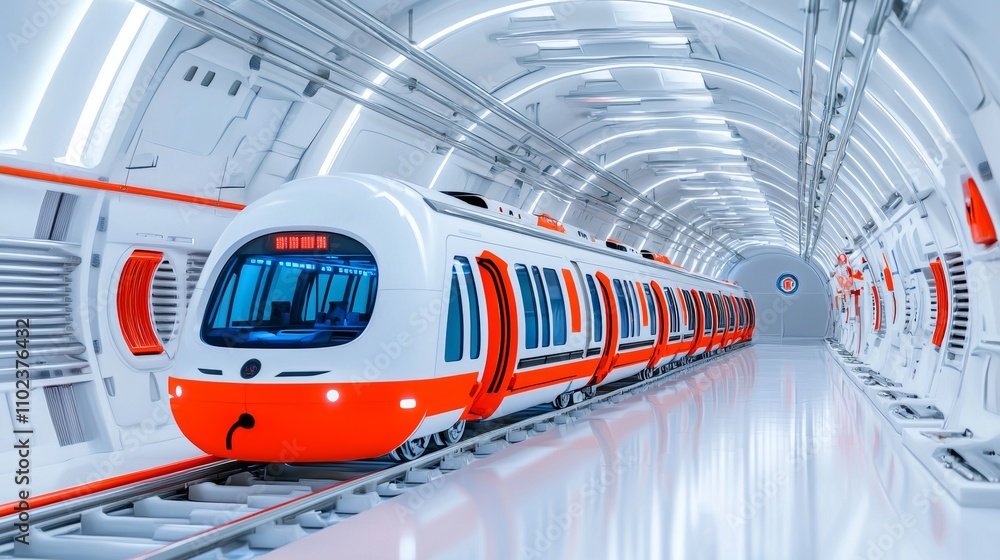 Aufkleber a hyperloop train is part of a futuristic transportation network.