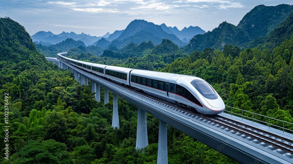 Poster a cutting-edge, ultra-rapid bullet train utilizing hyperloop technology.