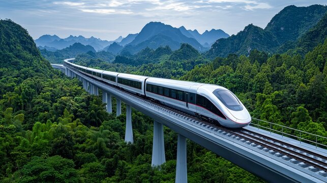 A cutting-edge, ultra-rapid bullet train utilizing hyperloop technology.