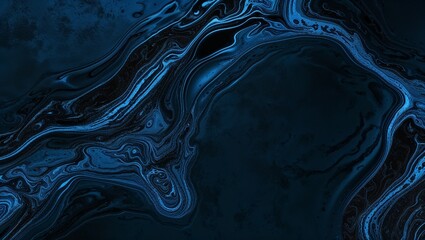 Abstract dark blue and black marble swirl texture art