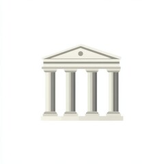 Obraz premium Three Pillars. Bank Building Icon with Architectural Design and White Pillars