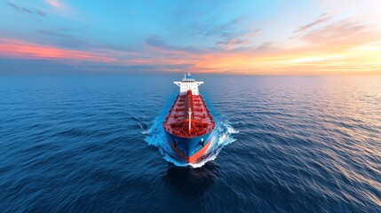 A green LNG transport vessel employing eco-friendly fuel to transport liquefied natural gas, which lowers the carbon footprint of global energy distribution.