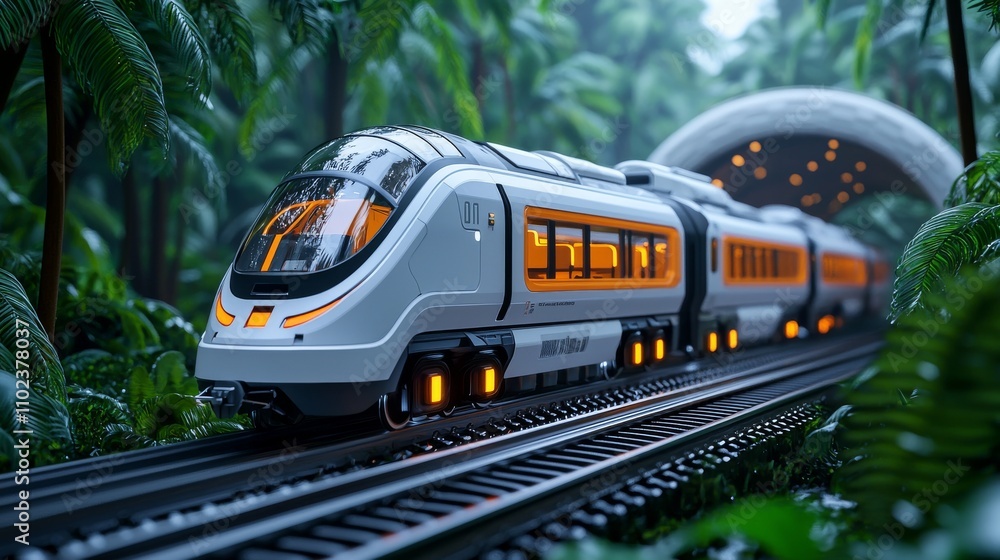 Poster an advanced transport network, featuring interconnected hyperloop systems and electric vehicles, min