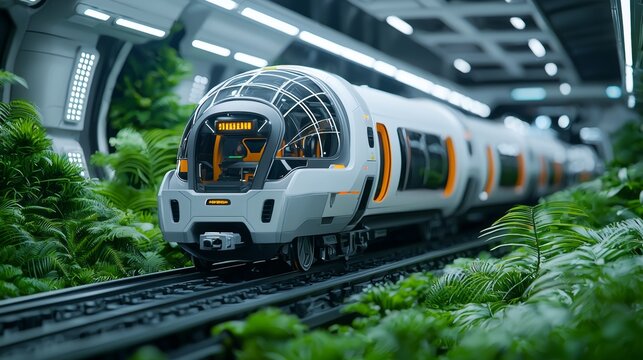 A cutting-edge transportation system, integrating hyperloop technology and electric vehicles, streamlining travel times and boosting economic efficiency.
