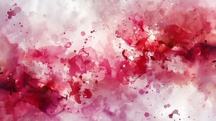 Fototapeta premium Abstract Watercolor Background with Pink and Red Splashes