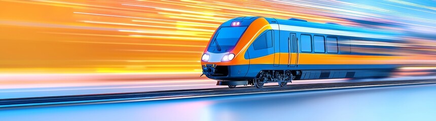 Naklejka premium In a bustling city, the concept of mobility evolution is exemplified by the seamless motion of hyperloop and autonomous vehicles.