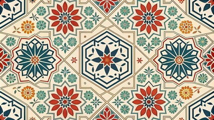 Intricate Geometric Pattern with Vibrant Colors Generative AI