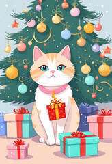 Obraz premium cat and gifts