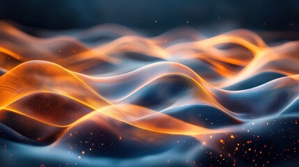 Obraz premium Abstract fiery waves, glowing energy, digital art.