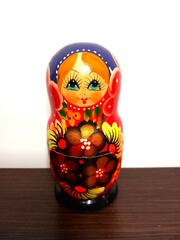 Bright and colorful Russian doll matryoshka